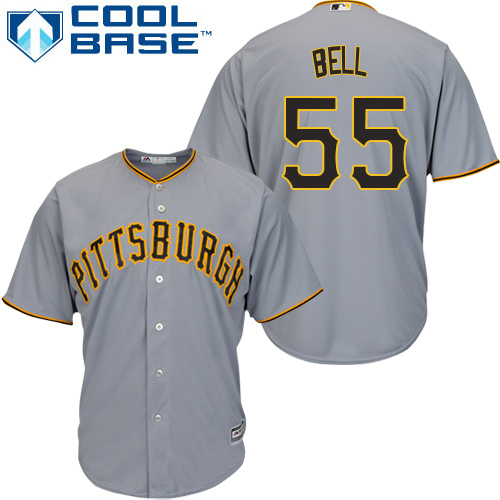 Pirates #55 Josh Bell Grey Cool Base Stitched Youth MLB Jersey - Click Image to Close